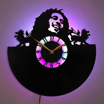 Настенные часы Bob Marley Боб Марли с LED-подсветкой регги музыка музыкант музыкальный декор