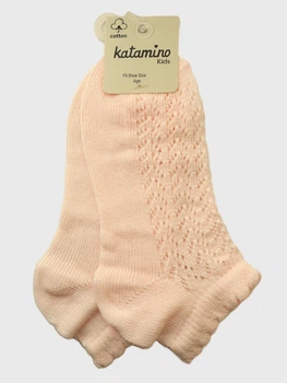 Детские короткие носки для девочки Katamino Venezi ажурные однотонные Светло-розовые 28-30 / 5-6 лет