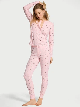 Піжама (лонгслів + штани) жіноча з віскози Victoria's Secret 810825326 L Рожева (1159864671)