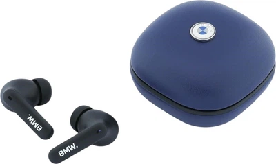 Słuchawki BMW Leather Metal Logo ENC Navy Blue (3666339593810)
