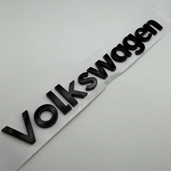 Эмблема VW на крышку багажника надпись 190 мм VW (Фольцваген) Черный глянец Volkswagen
