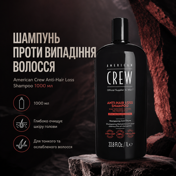 Шампунь American Crew Anti-Hairloss Shampoo 1000 мл против выпадения волос,для укрепления, очищения кожи головы, ухода за волосами