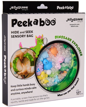 Dysk sensoryczny Jellystone Designs Peekaboo A-Ku-Ku! Dino z figurkami (9343900013567)