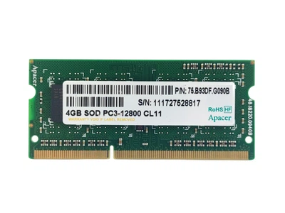 Оперативная память для ноутбука SODIMM Apacer DDR3 4Gb 1600MHz PC3-12800S (75.B93DF.G090B) 14904 Б/У