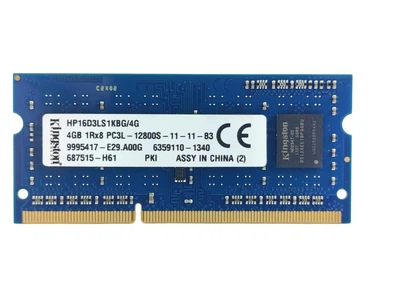 Оперативна пам'ять для ноутбука SODIMM Kingston DDR3L 4Gb 1600MHz PC3L-12800S (HP16D3LS1KBG/4G) 150008 Б/У