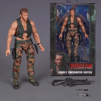 Фигурка Predator Jungle Encounter Dutch 18 см — Коллекционная игрушка-герой Хищник Датч Арнольд Шварценеггер в подарочной упаковке