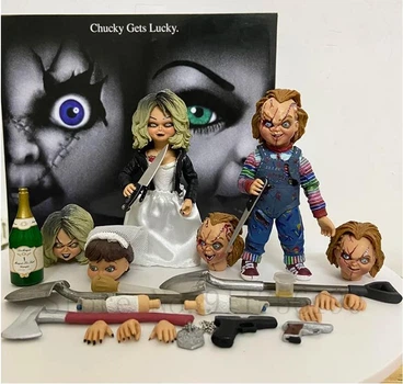 Набор коллекционных экшн-фигурок Чаки и Тиффани Bride of Chucky Ultimate Chucky & Tiffany Action Figures 2-Pack, 10 см
