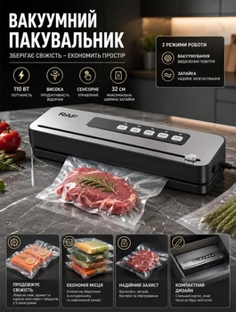 Вакууматор для продуктов автоматический вакуумный упаковщик для дома и кухни 110 Вт ширина запайки 32 см