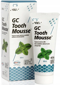 Реминерализующий защитный крем для чувствительных зубов без фтора GC Tooth Mousse Mint 35 мл