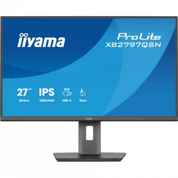 IIYAMA 27" 16:9 ips рк монітор, 2560х1440, 1 мс (mprt), 7 5 Гц, 350 кд/м2, Adaptive Sync, 1xHDMI 1.4/1xDP 1. xb2797qsn-b1