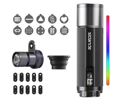 Фонарь проекционный + Mini Spotube 12Вт 20 масок RGB Ra 96+ 3500-7000К SIDANDE Pro 12W L8ES+