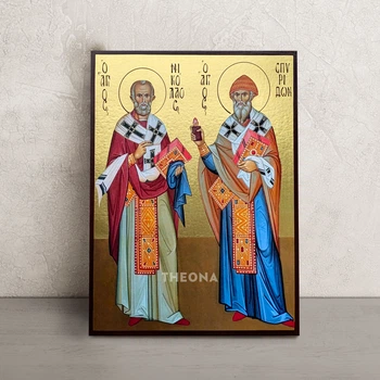Икона Святых Николая И Спиридона 20 × 26 см