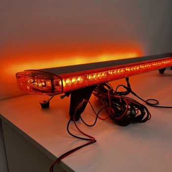 Проблесковый маячок мигалка на крышу LED 118см, 12/24v желтый оранжевый