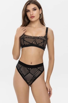 Комплект білизни бралет та стрінги TOTALFIT Black Mirage SET8U-AG10 3XL
