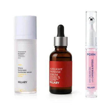 Набор Hillary Azelaic & Vitamin C Brightening & SPF Protection & PDRN для осветления и защиты кожи