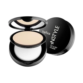 Пудра для лица Topface Instyle Wet & Dry Powder со стойким мягко-матовым финишем 001 Ivory Слоновая кость 10 г