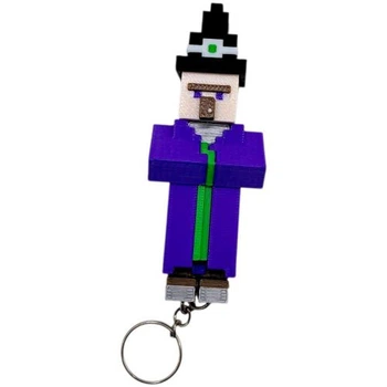 3D Брелок MINECRAFT ВЕДЬМА 3D печать фиолетовый для ключей или рюкзака стильный подарок