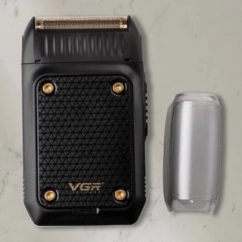 Мужская сеточная электробритва VGR V-353 с выдвижным триммером для сухого бритья для ежедневного бритья, черная