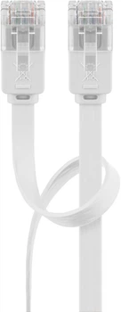 Патч-корд Goobay RJ45 UTP5e 1.0m patch AWG30/7 Flat D=1.5x6.0mm білий(75.09.3358)