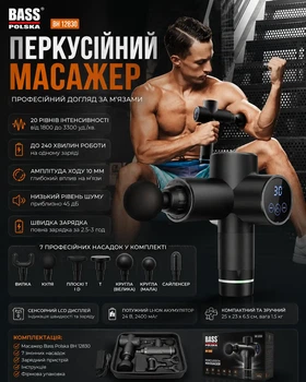 Перкуссионные массажеры для тела Bass Polska массажер для спины и шеи Аккумуляторный