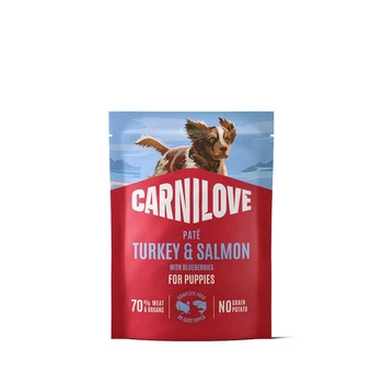 Корм влажный Carnilove Turkey & Salmon with Blueberries для щенков паштет индейка и лосось с лохиной 300 г