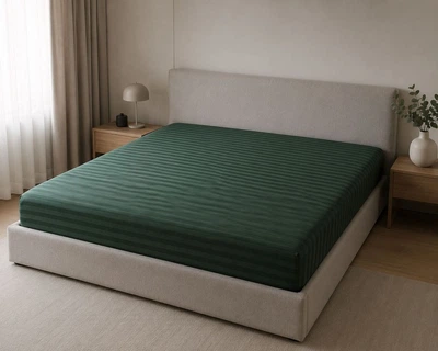Простирадло на резинці LARA бязь-страйп Green dp11225 160х200х25