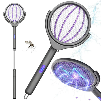 Мухобійка електрична 6 в 1 акумуляторна з телескопічною ручкою Telescopic Mosquito Swatter