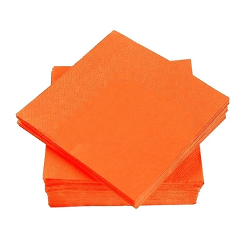 Салфетки бумажные Luxy КТА 33×33 см 3 слоя (20 шт) оранжевые мягкие и крепкие