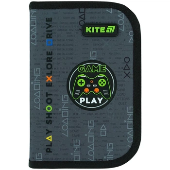 Пенал без наполнения Kite Good Game K26-622-2, 1 отделение, 2 отворота для мальчика
