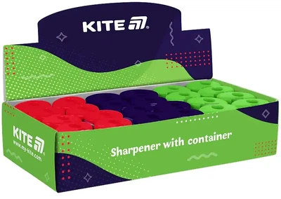 Набор точилок для карандашей Kite Soft с контейнером ассорти цветов 24 шт (K25-370)