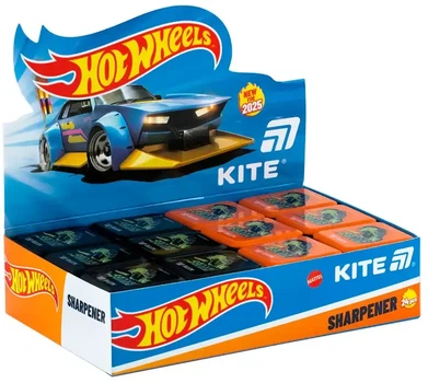 Набор точилок для карандашей Kite Hot Wheels с контейнером ассорти цветов 24 шт (HW25-116)