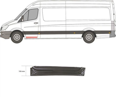 Фільонка двері передньої лівої Mercedes, VW Sprinter 3-T-5-T, Crafter 06-20р ліва Klokkerholm 3547131