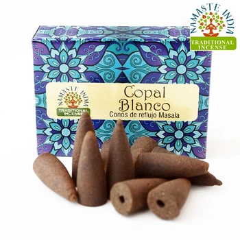 Ароматичні конуси Білий ладан Namaste India Back Flow cones White Copal