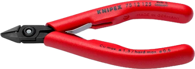 Кусачки боковые (бокорезы) для электроники Knipex 1,3 мм, 125 мм, фосфатированные (75 12 125)