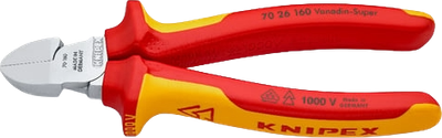 Кусачки бокові (бокорізи) Knipex Ø4,0 мм, 160 мм VDE, хромовані (70 07 160)