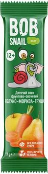 Детский снек Bob Snail Яблоко-Морковь-Груша для детей с 12 месяцев 17 г (4820287103661)