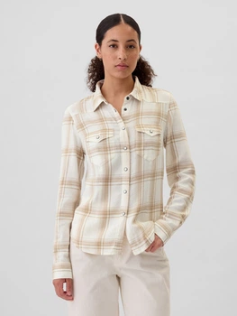 Рубашка женская Gap 235736808 XL Бежевая/Молочная (1159863866)
