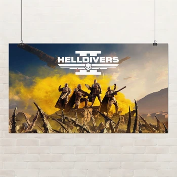 Постер Helldivers 2, декор в комнату геймера, A3 24×42 см (id6620)