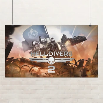 Постер Helldivers 2, декор в комнату геймера, A3 24×42 см (id6621)