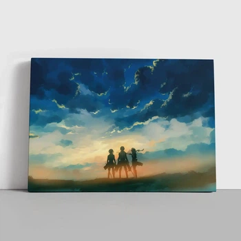 Інтер'єрна картина Атака на титанів, головні персонажі, Attack on Titans, аніме, 30×42 см (id0286)