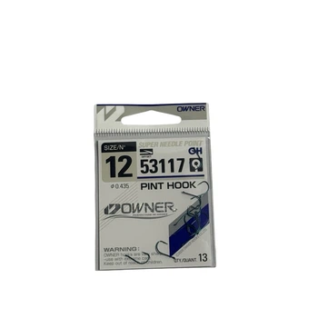 Крючки Owner Pint Hook No12 Синие с ушком (Blue) для мотыля - арт. 53117,53117-12