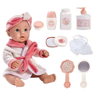 Пупс Baby Doll , висота:40 см, пустушка, закриває очі, пляшечка, посуд, в коробці Без Бренду W16 T-04 C