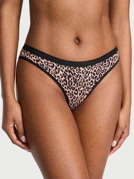Котонові трусики-бікіні Victoria's Secret Stretch Cotton Bikini Panty M Леопардові 27066789