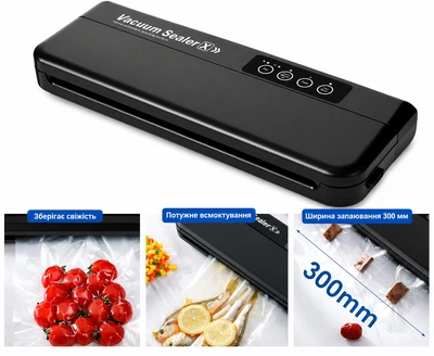 Вакуумний пакувальник для продуктів Vacuum Sealer X 110Вт вакууматор ручний побутовий чорний