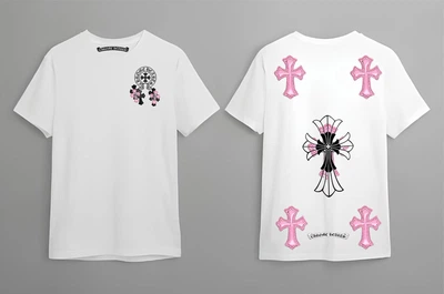 Чоловіча літня футболка Chrome Hearts з принтом XS біла (CHF03)