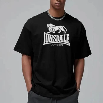 Чоловіча літня футболка Lonsdale з принтом S чорна (MCF0000322)