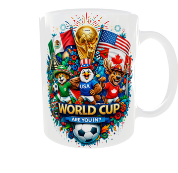 Кружка (чашка) с принтом «World Cup Are You In?» – подарок для футбольного болельщика | 330 мл