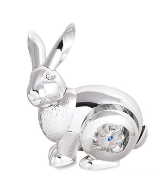Статуэтка с камнями Swarovski Кролик 6х7 см 1601992
