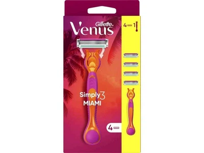 Станок для гоління VENUS 3леза 1шт жіночий Simply3 Miami з 4 змінними картриджами