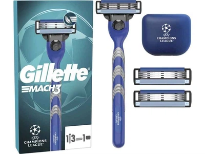 Станок для гоління GILLETTE 1шт чоловічий Mach3 з 3 змінними картриджами + Чохол для лез